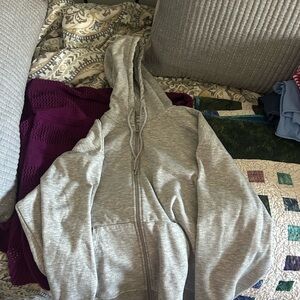 Target Women's Gray Zip-Up Hooded Sweater